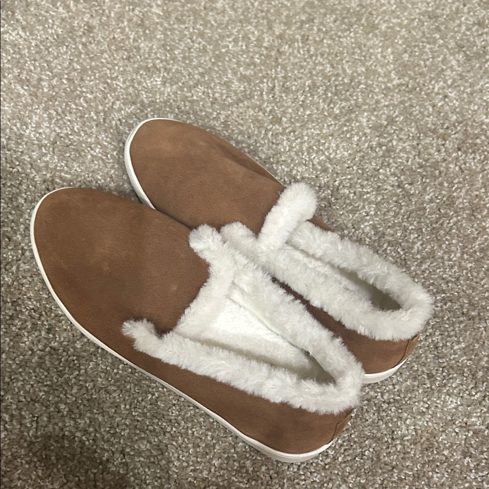 Birdie’s Women's Brown Slip-On Shoes with Faux Fur Lining